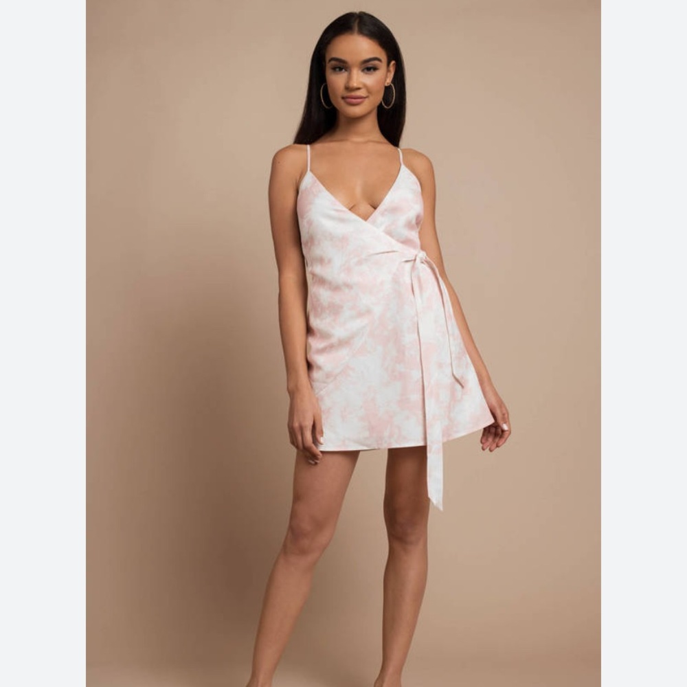 TJD the jetset diaries Pink and White Wrap Cami Dress size S